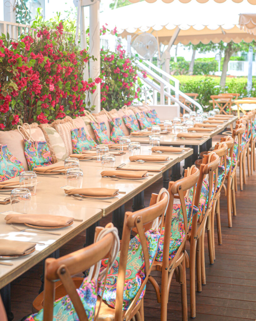 Table set up at South Beach